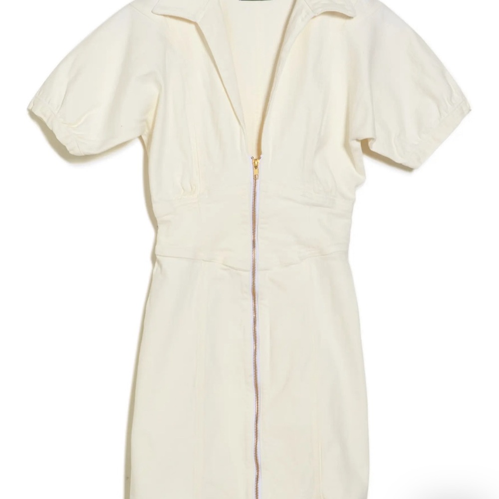 Ramy Brook Lily White Zip-Front Denim Mini Dress Size 28